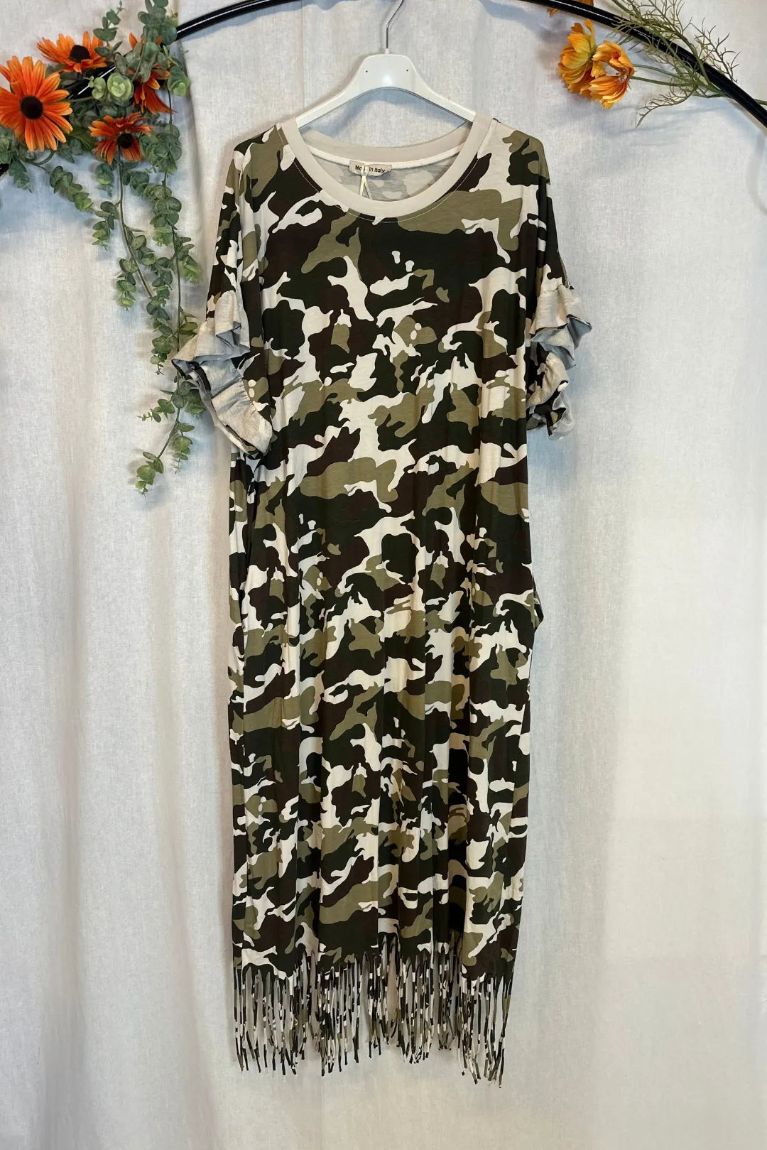 Camo mekko frillahihalla - Elisa