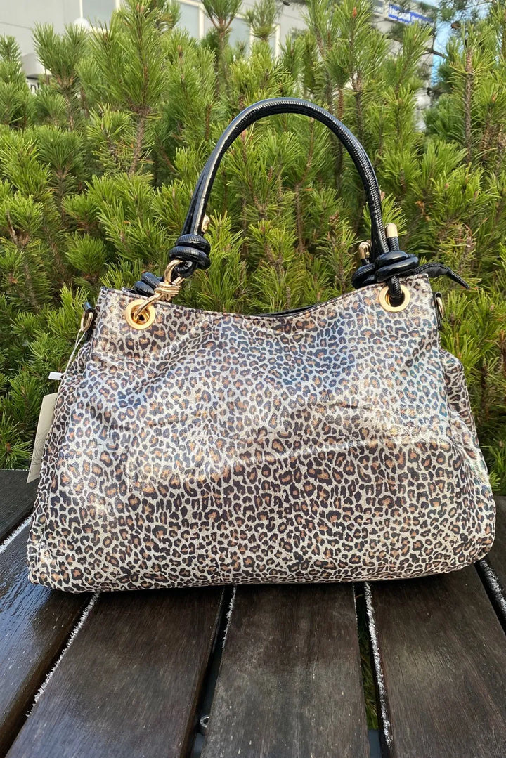 Kiiltävä leopardilaukku Merja