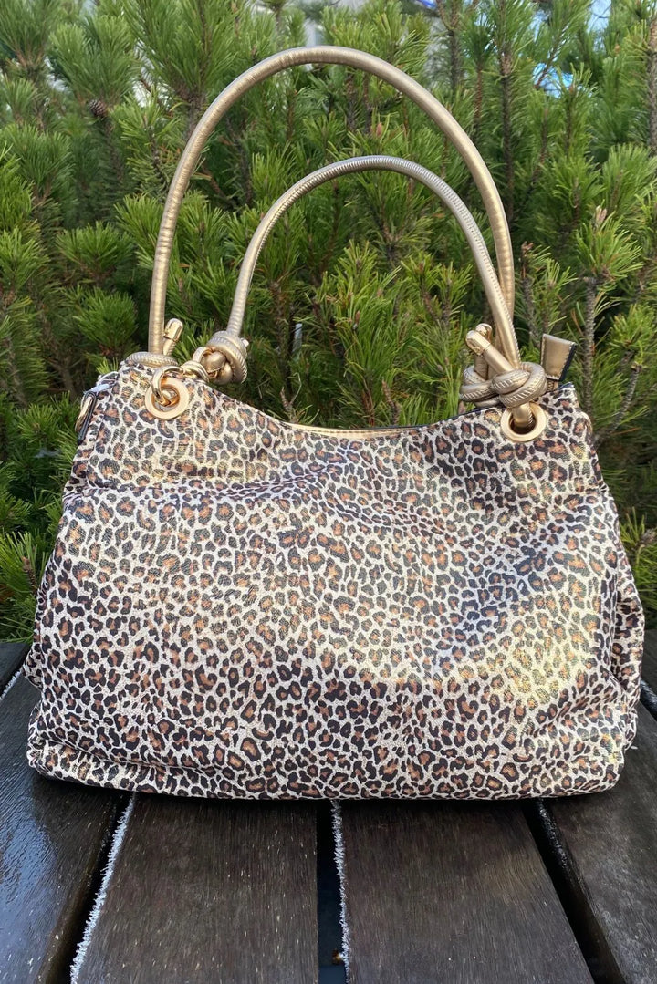 Kiiltävä leopardilaukku Merja