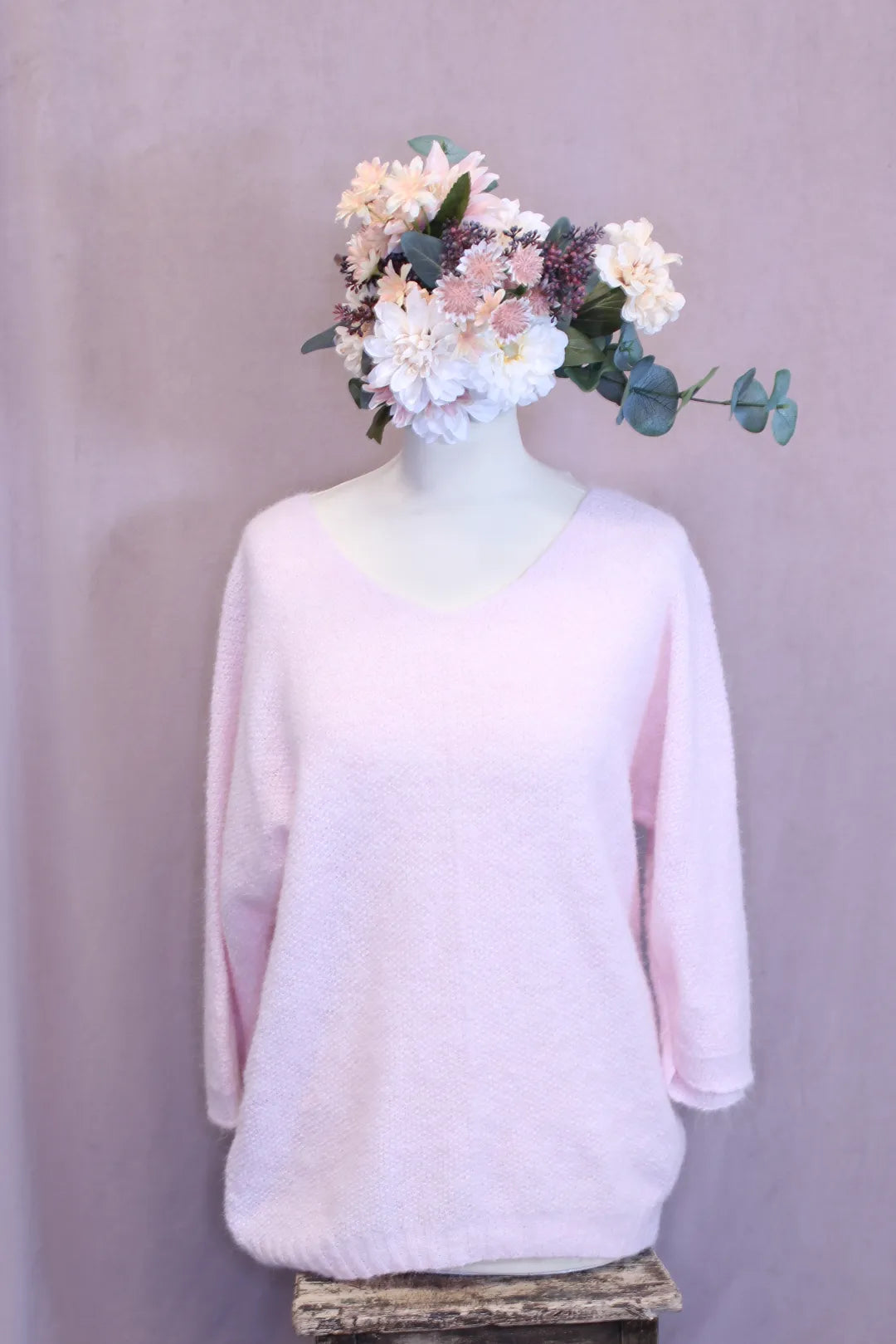 Kevyt V-Pääntieneule Sivi