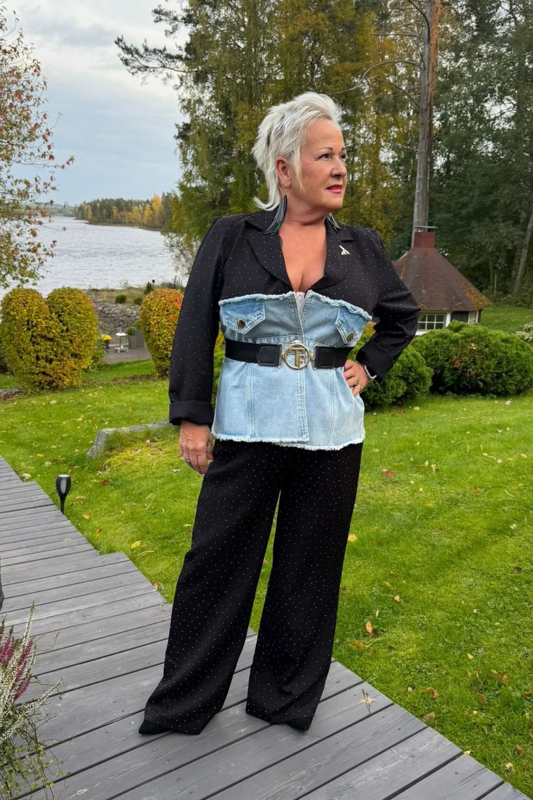 Kimaltava farkkujakku Anna