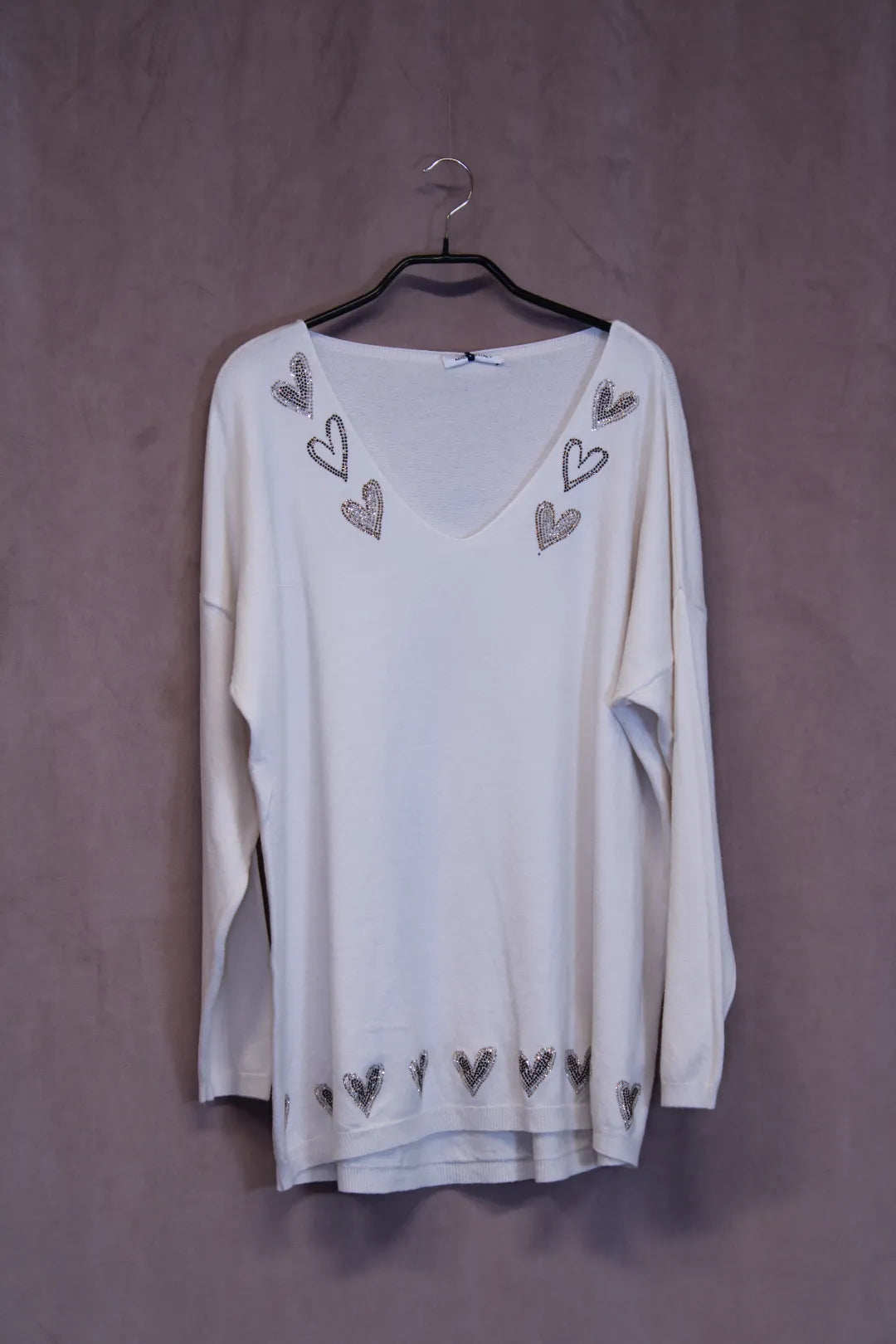 Neule kimallesydämillä Mia