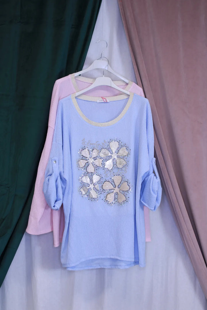 Kukkakoristeinen paita Talvikki