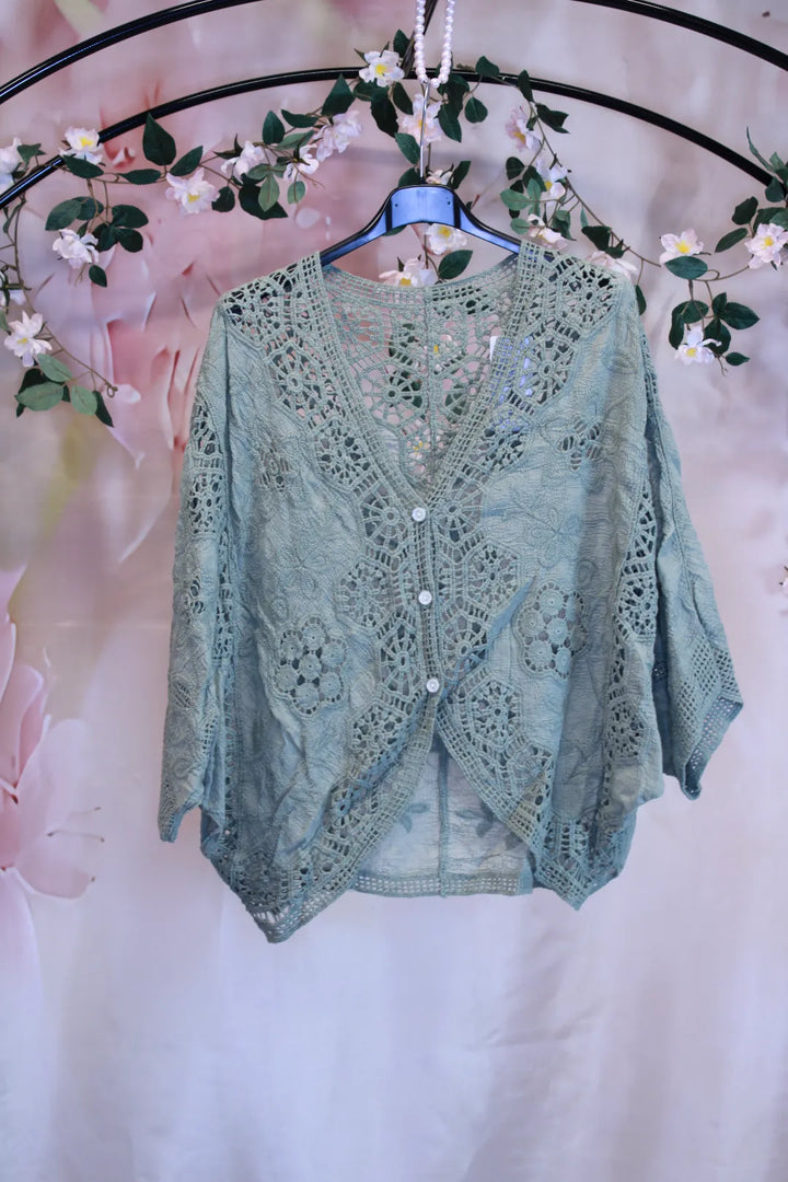 Pitsikirjailtu puuvillajakku - Tilda