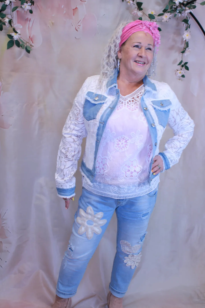 Kukkakuvioinen denimjakku - Lempi