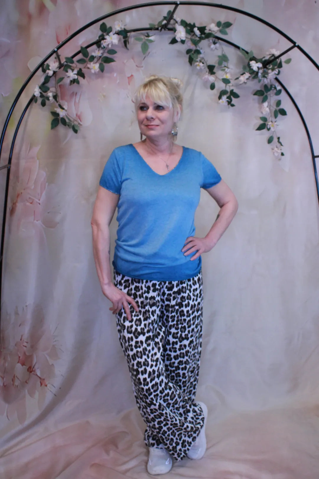 Leopardikuvioiset puuvillahousut - Fanni