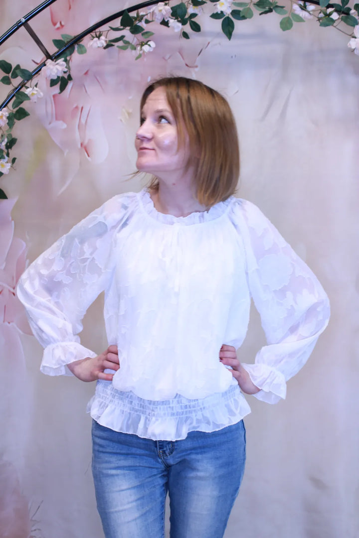 Kukkakuosinen frillapusero - Lydia