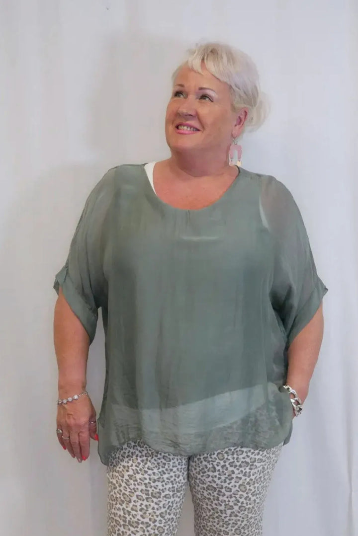 Lyhythihainen silkkipaita