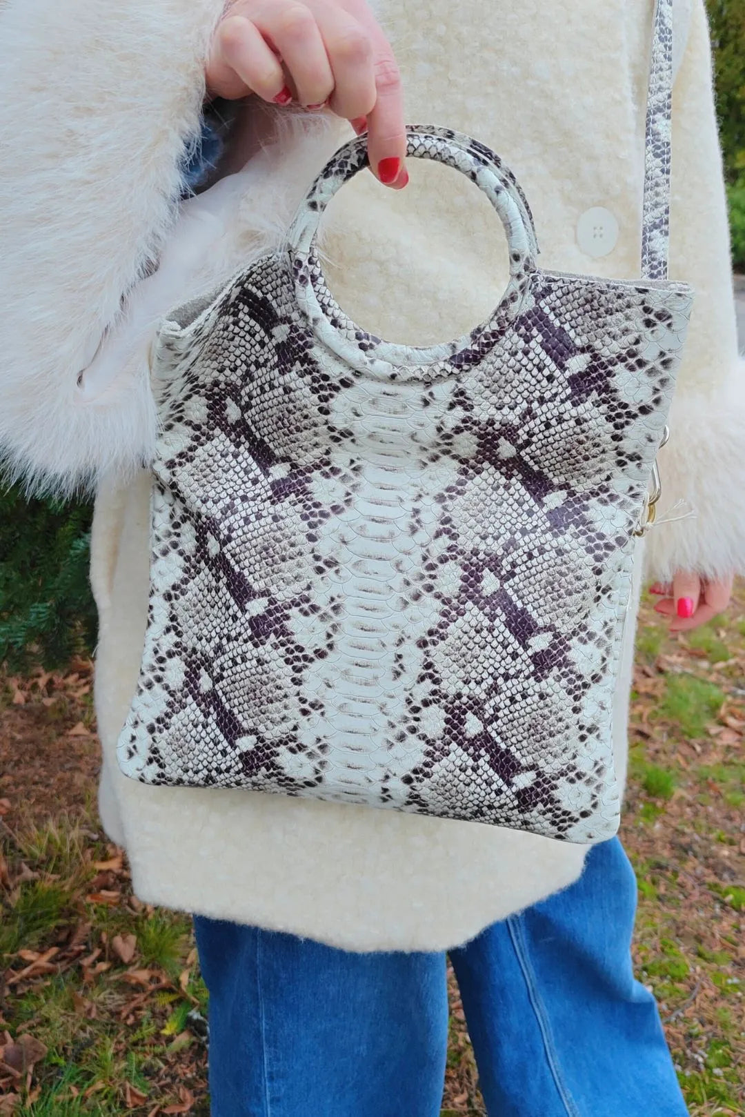 Nahkalaukku käärmekuosi / Malla