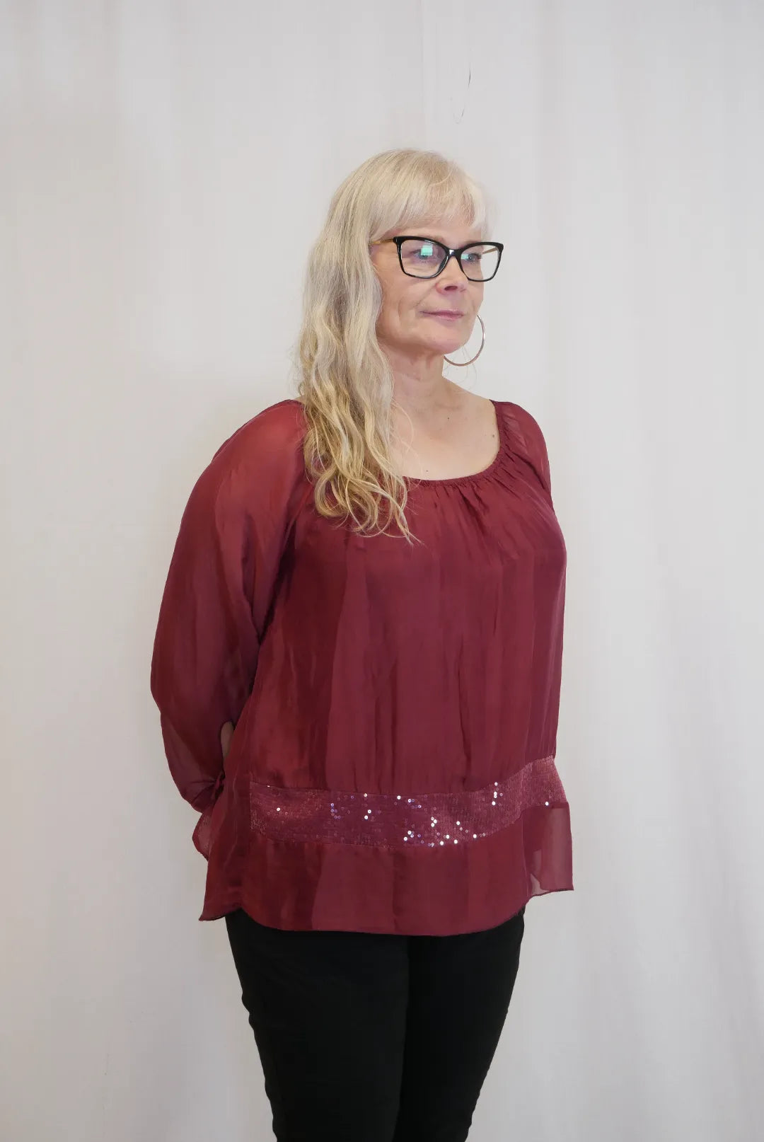 Pitkähihainen silkkipaita Jasmin