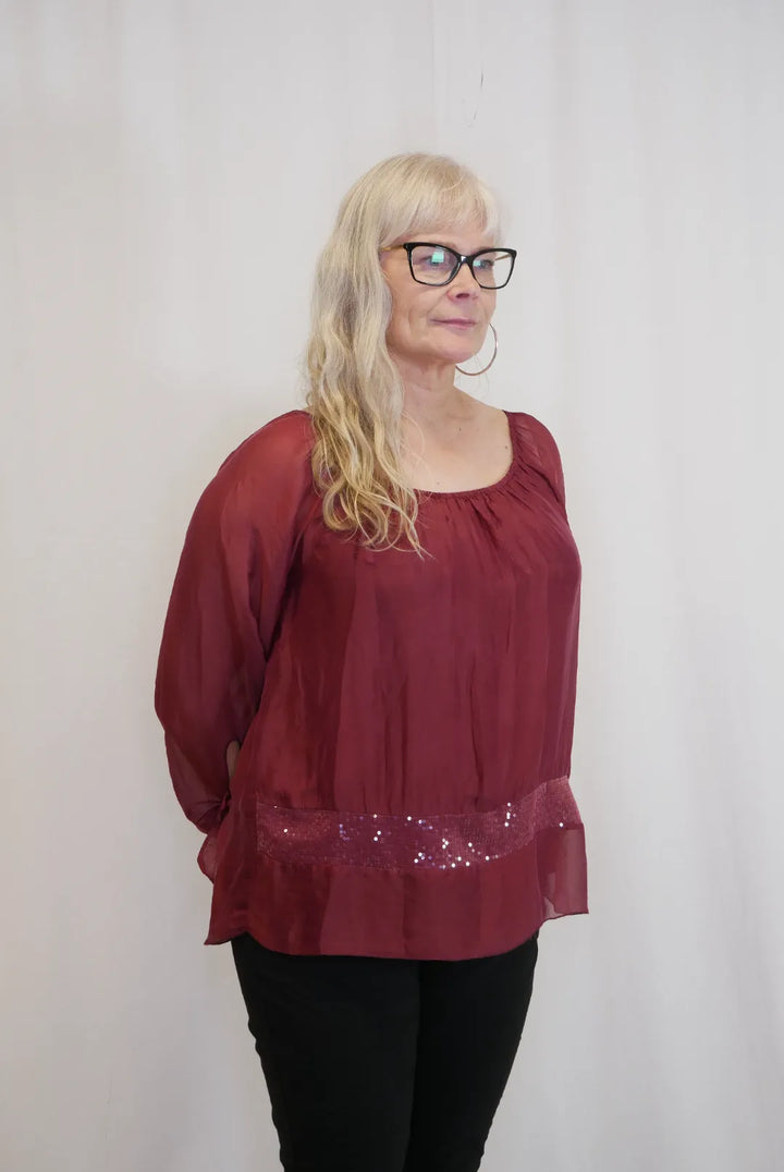 Pitkähihainen silkkipaita Jasmin