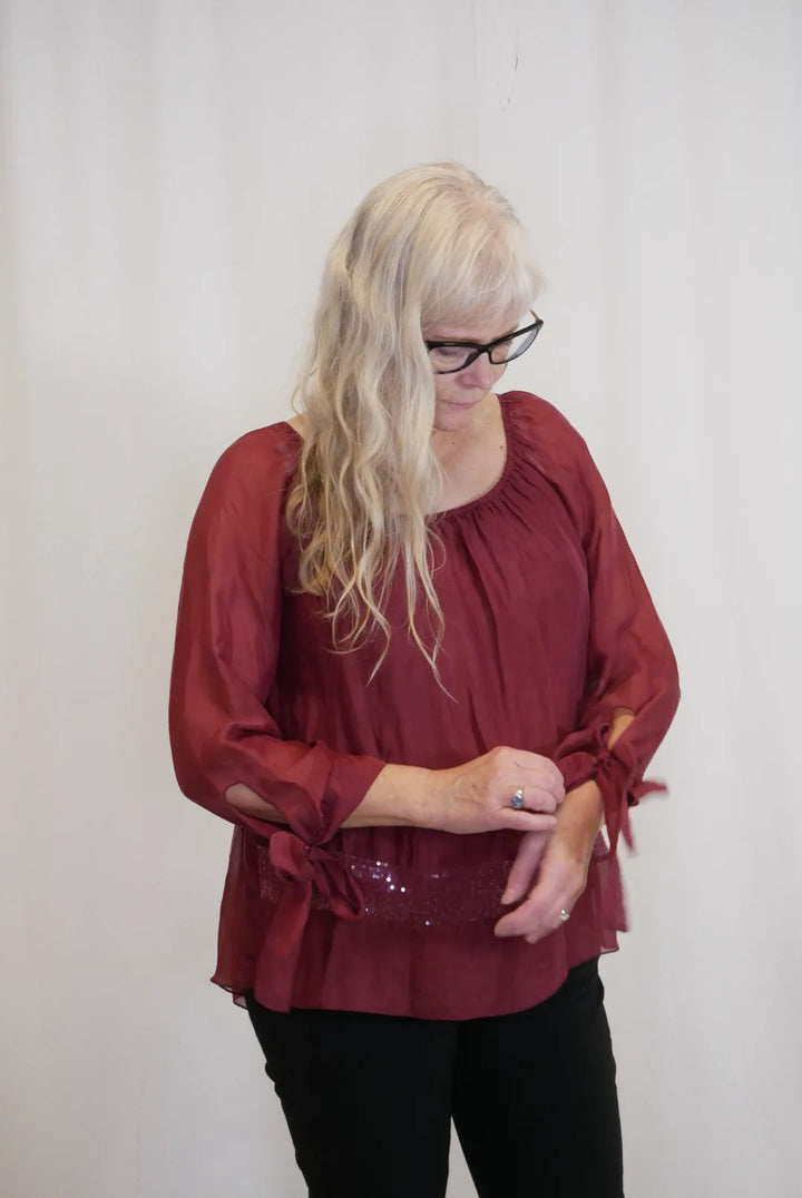 Pitkähihainen silkkipaita Jasmin