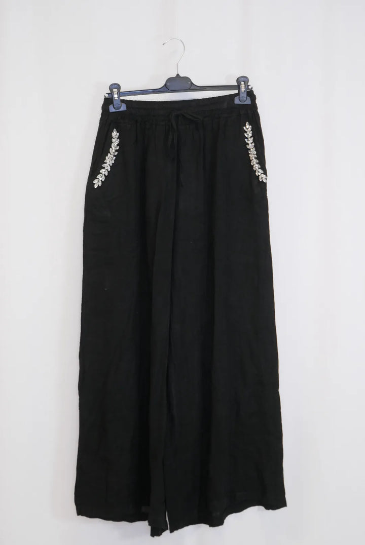 Pellavahousut timanteilla 38-42 Hillevi