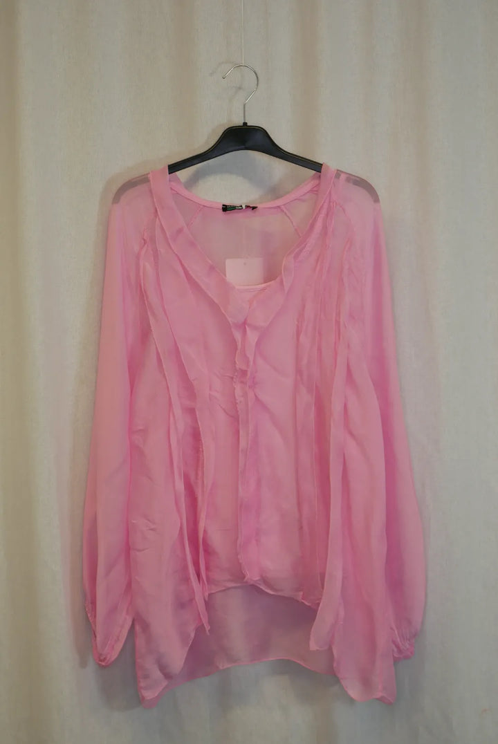 Pitkähihainen silkkipaita röyhelöillä Sisko