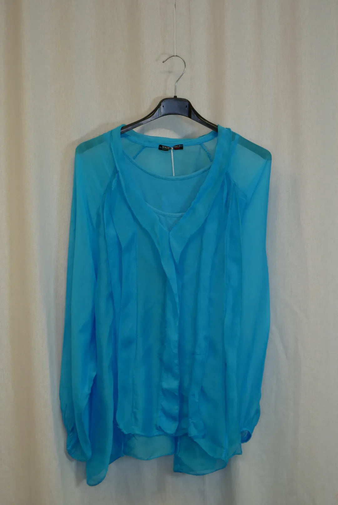 Pitkähihainen silkkipaita röyhelöillä Sisko