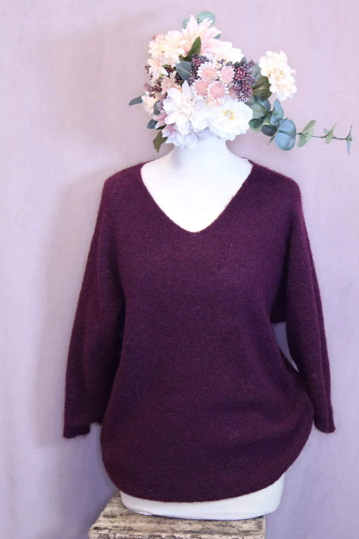 Kevyt V-Pääntieneule Sivi