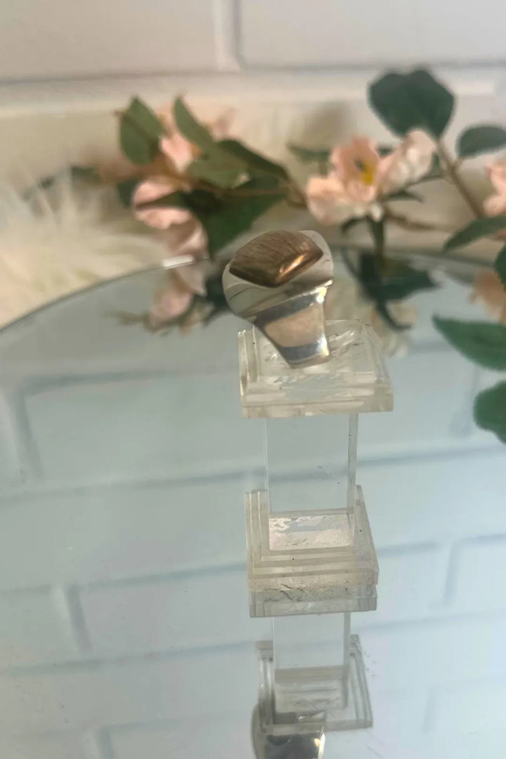 Vintage 925 hopeasormus – pronssi koko 18