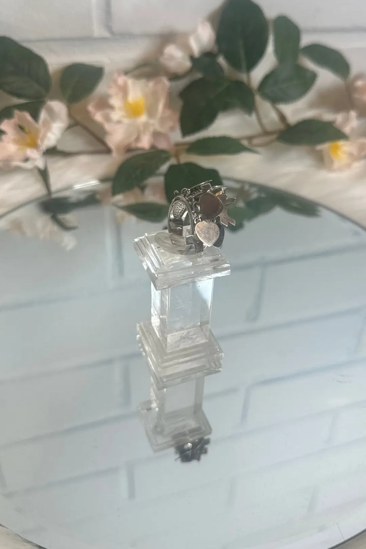Vintage 925 hopeasormus – Sydän koko 18,5